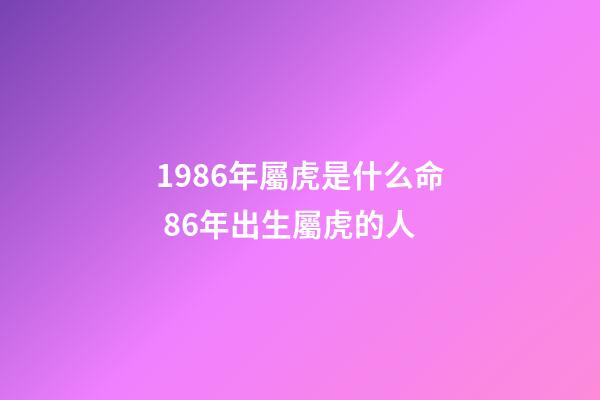 1986年屬虎是什么命 86年出生屬虎的人-第1張-觀點-玄機派